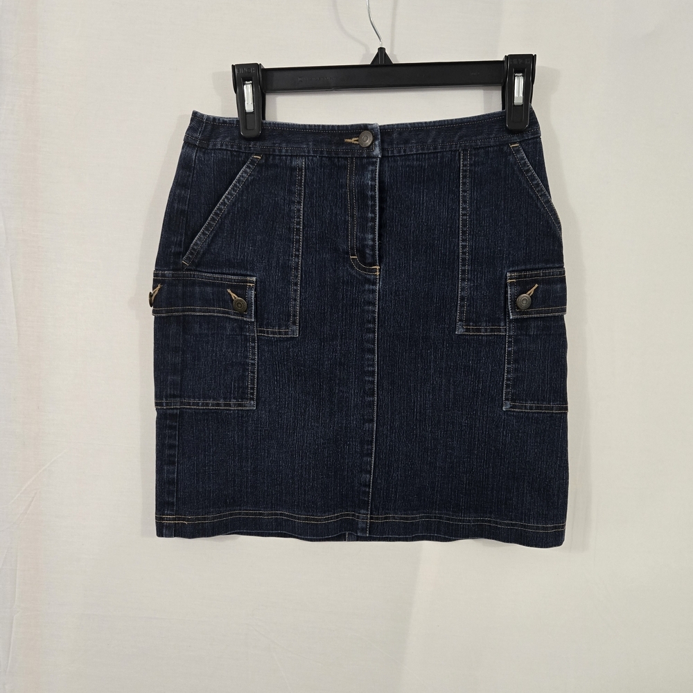 LOFT Blue Mini Pencil Skirt Cargo Style